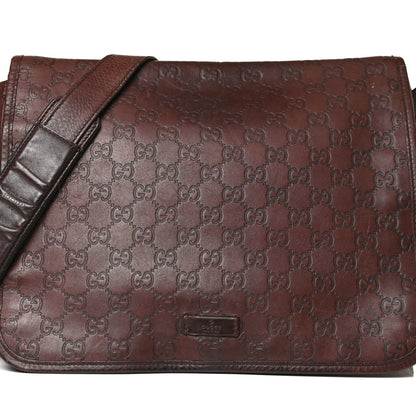 Gucci Guccissima Flap Messenger Bag Dark Brown 8 of 30