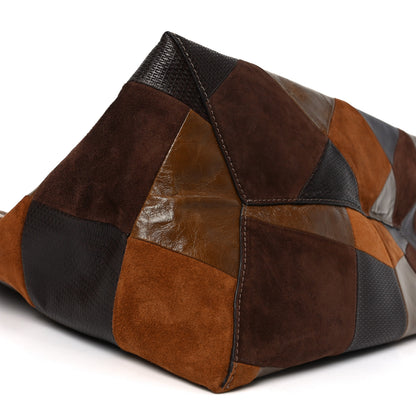 Marc Jacobs Calfskin Suede Patchwork The Sack Bag Brown Multicolor 8 of 9