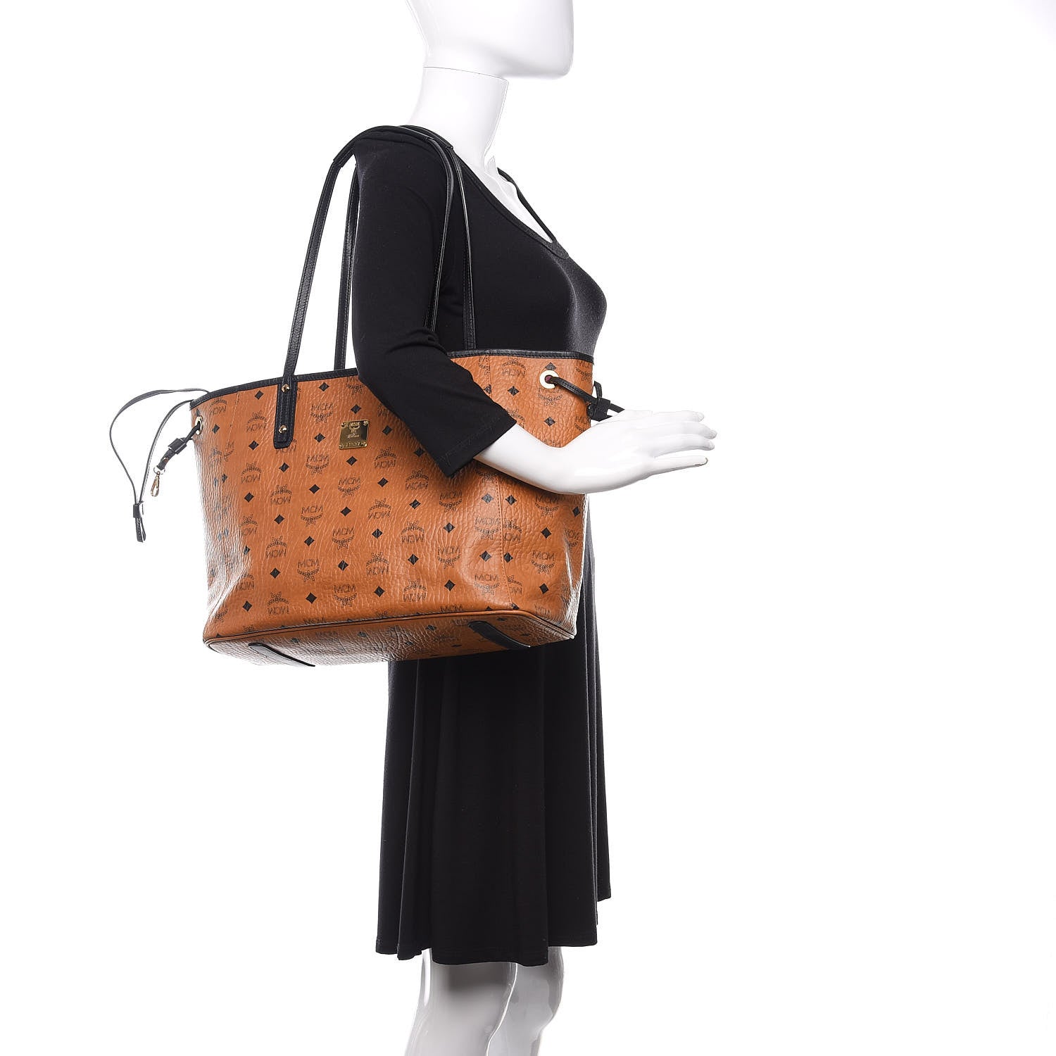 MCM Galaxy Visetos Medium Project Reversible Shopper Tote Cognac Multicolor 2 of 16