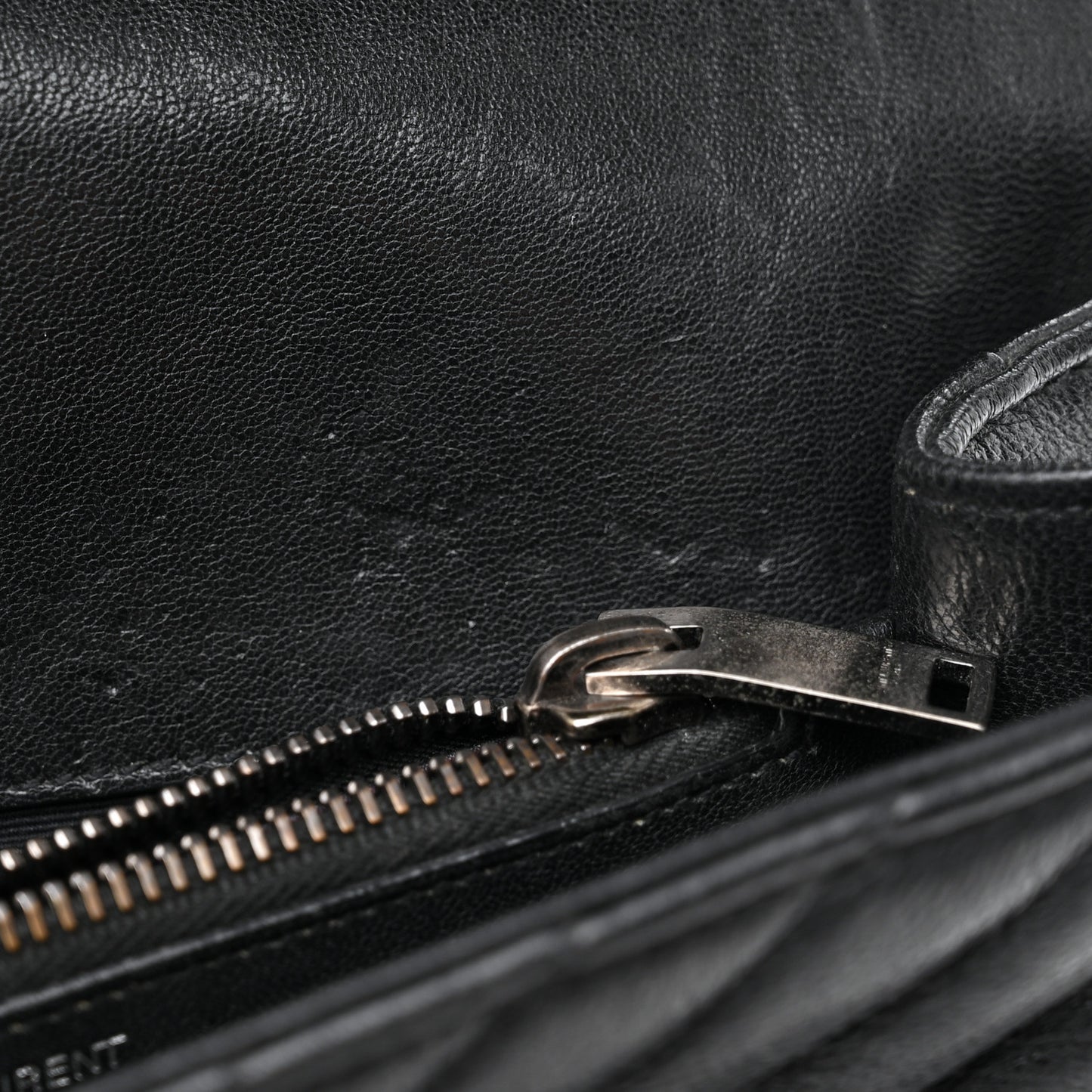 Sheepskin Matelasse Chevron Monogram Medium College Bag Black