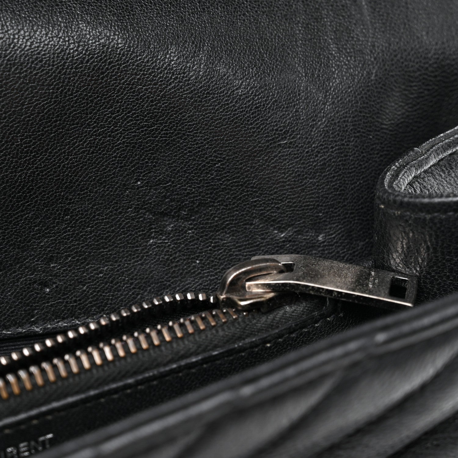 Saint Laurent Sheepskin Matelasse Chevron Monogram Medium College Bag Black 12 of 13