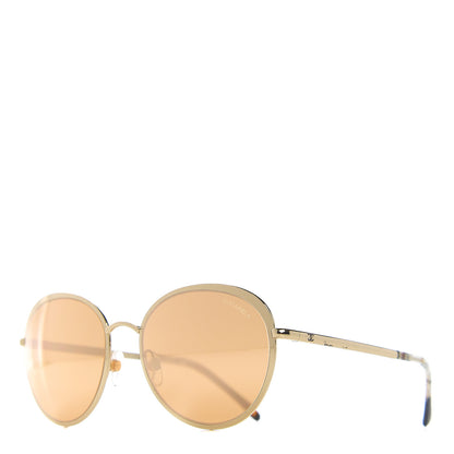 Chanel Round Mirror Sunglasses 4206 Gold 1 of 7
