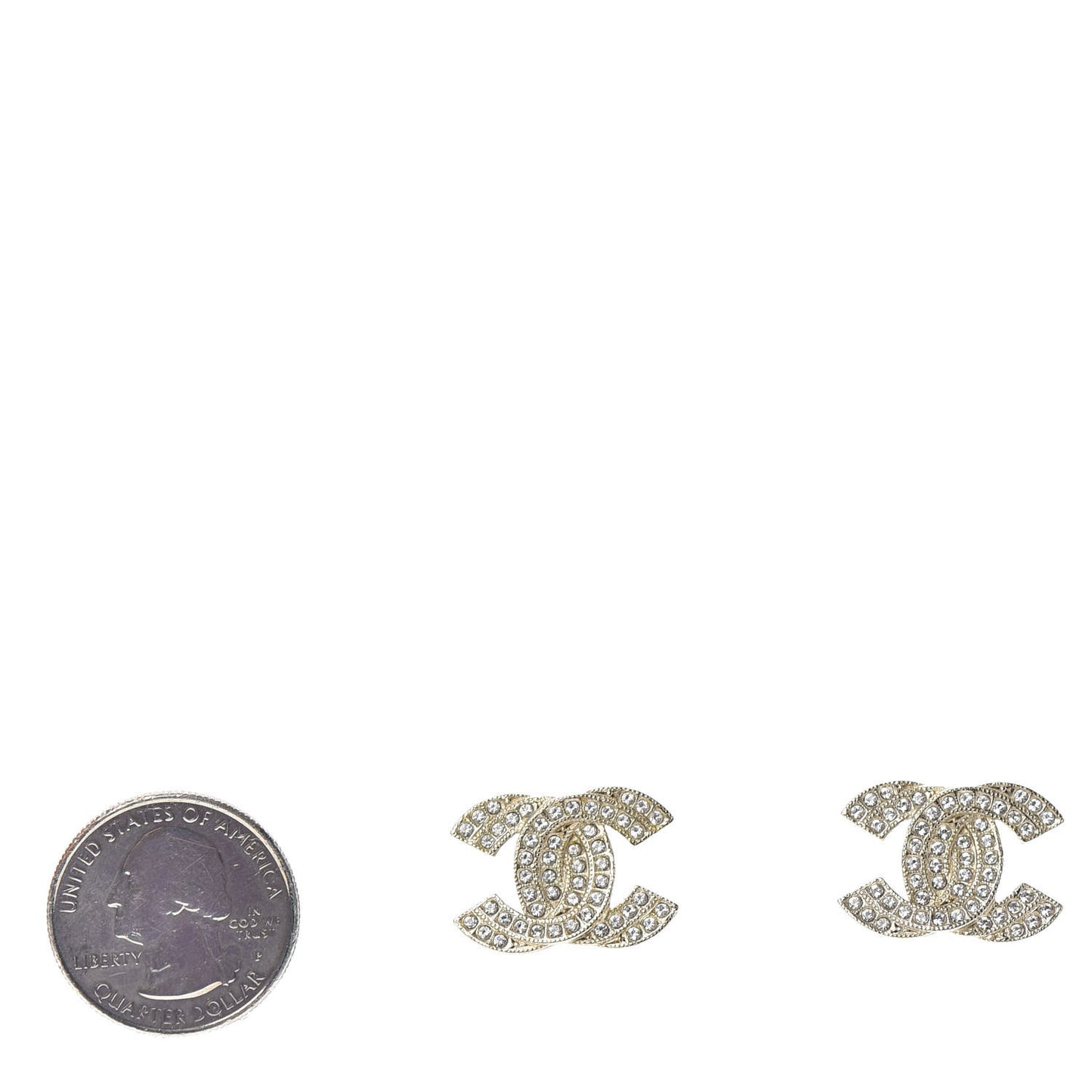Crystal Timeless CC Earrings Light Gold