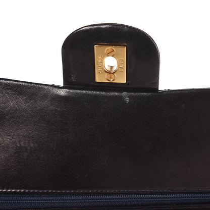 Chanel Lambskin Quilted Medium Double Flap Navy 9 of 14