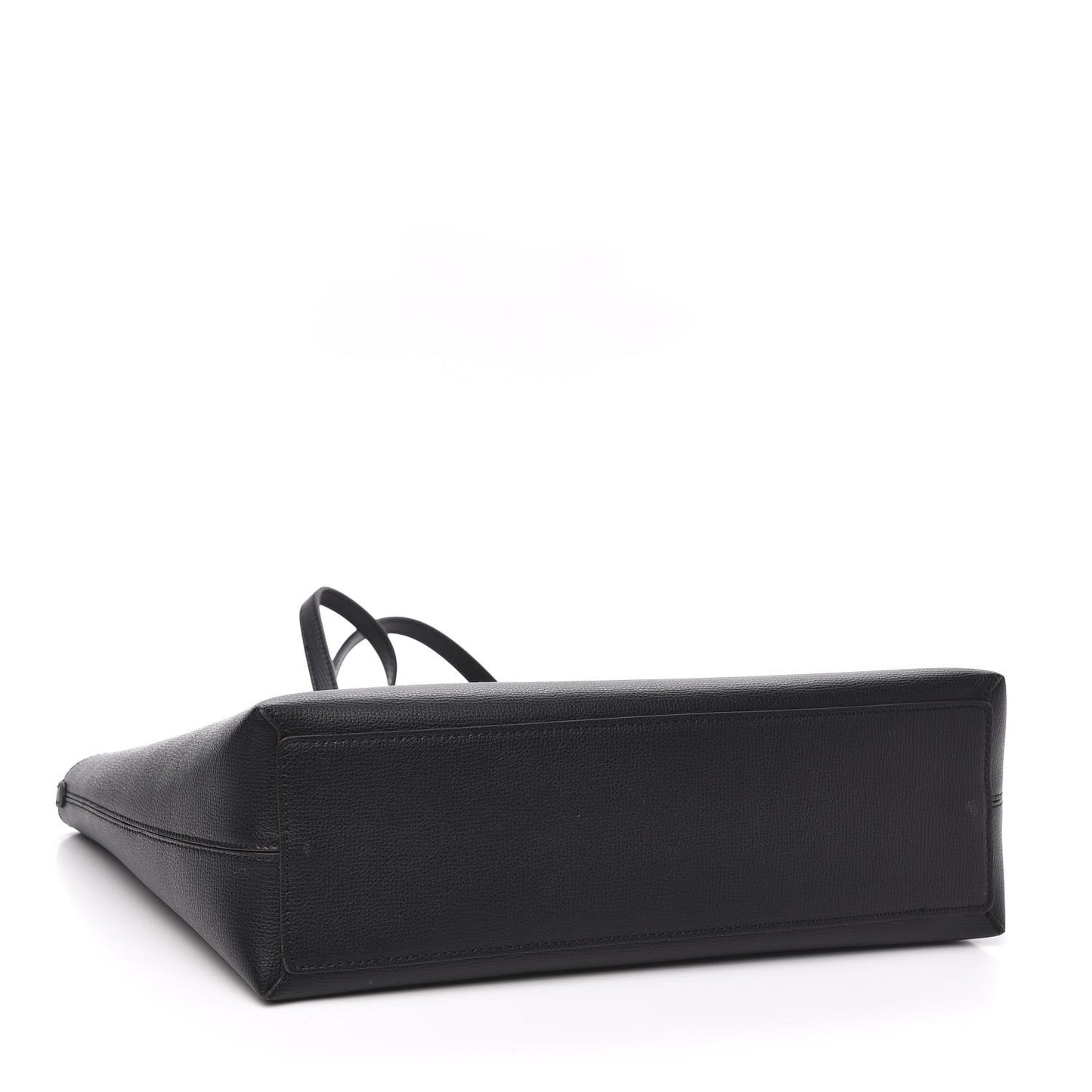 Grainy Calfskin Haymarket Check Medium Reversible Tote Black