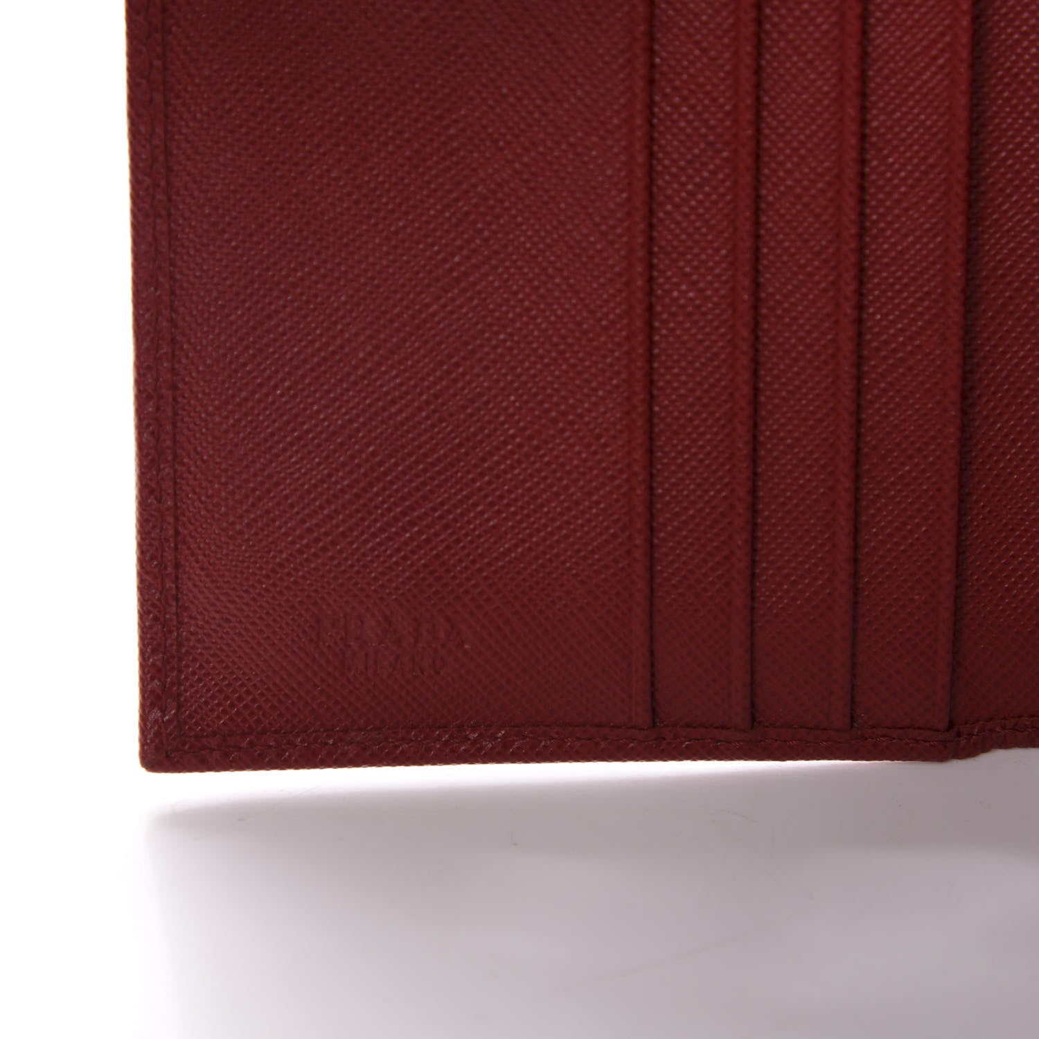 Prada Saffiano Metal French Flap Compact Wallet Fuoco 9 of 9