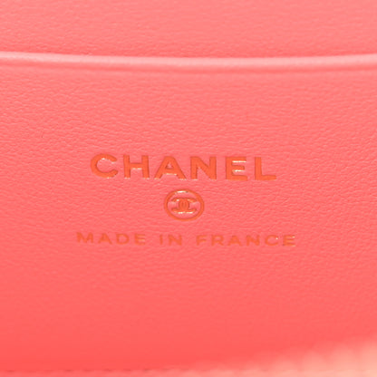 Chanel Shiny Lambskin Quilted Sweetheart Small Vanity Case With Chain Pink 6 of 10