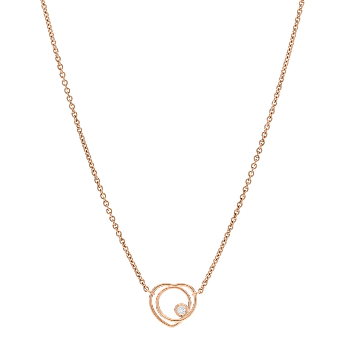 18K Rose Gold Diamond TPM Vertige Coeur Necklace ST
