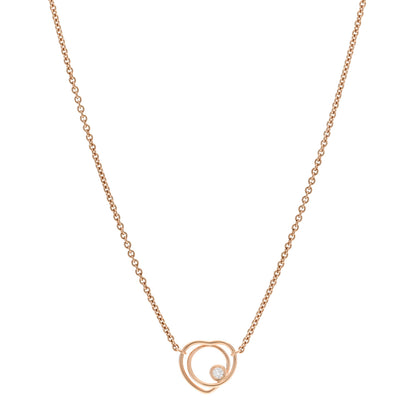 Hermes 18K Rose Gold Diamond TPM Vertige Coeur Necklace ST 1 of 5