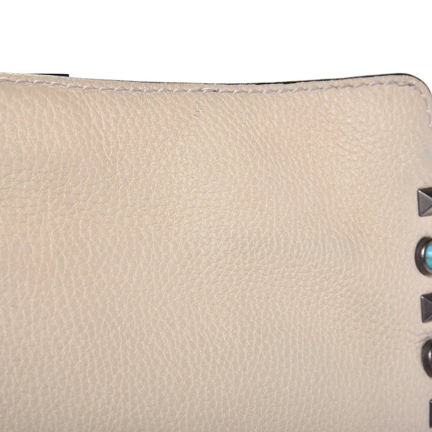 Valentino Garavani Pebbled Calfskin Tribal Small Guitar Strap Rockstud Rolling Flip-Lock Messenger Bag Ivory 14 of 16