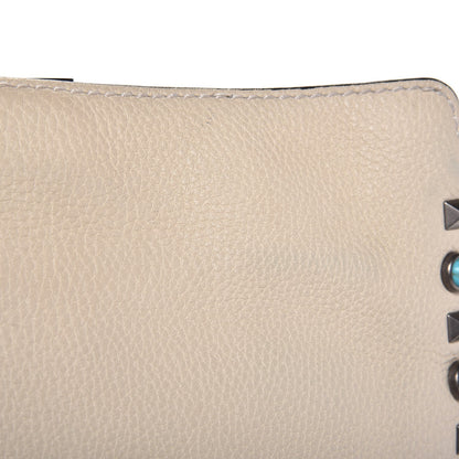 Valentino Garavani Pebbled Calfskin Tribal Small Guitar Strap Rockstud Rolling Flip-Lock Messenger Bag Ivory 14 of 16