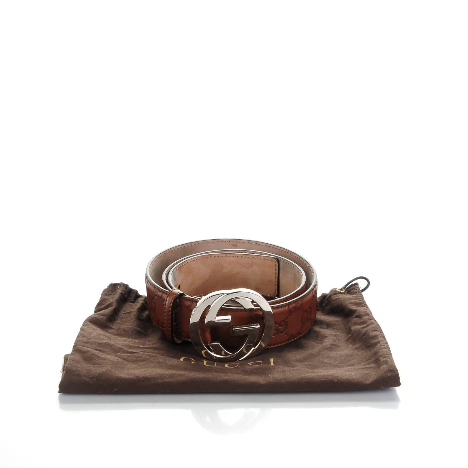 Gucci Guccissima Interlocking G Belt 90 36 Brown 7 of 7