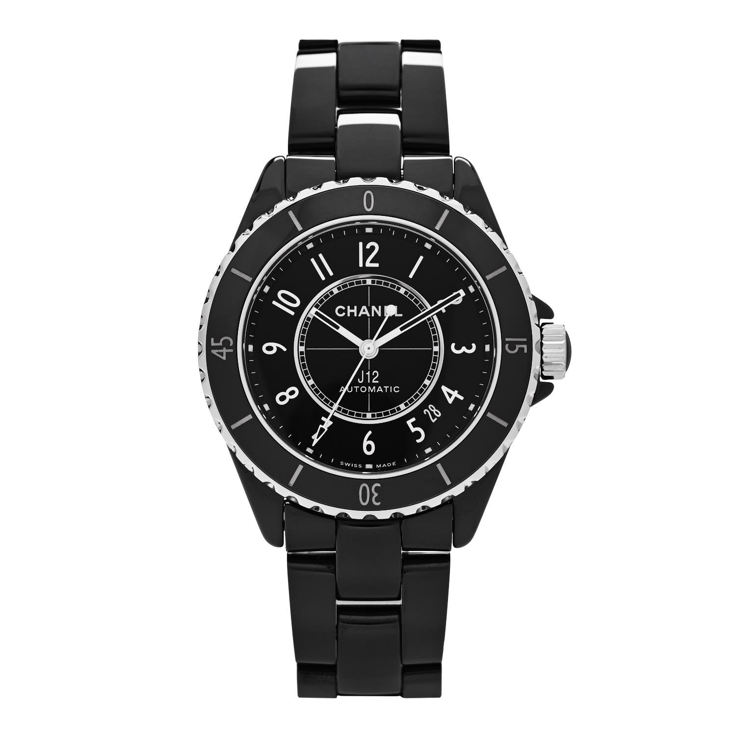 Chanel Stainless Steel Ceramic 38mm J12 Automatic Watch Black 1 of 5