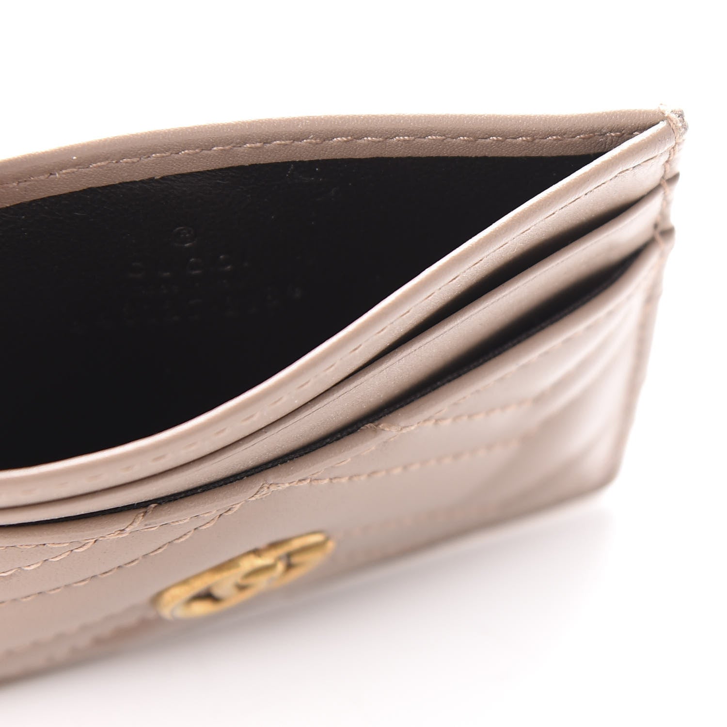 Gucci Calfskin Matelasse GG Marmont Card Holder Porcelain Rose 5 of 10