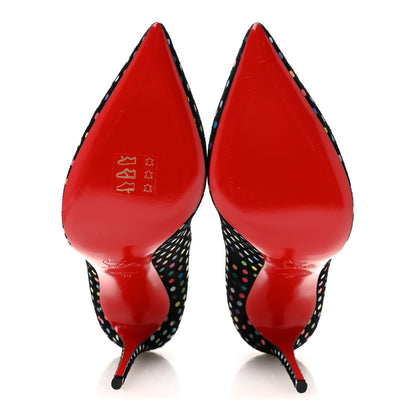 Christian Louboutin Suede Polka Dot Hot Chick 100 Pumps 38 Black Multicolor 38 Black Multicolor 6 of 8