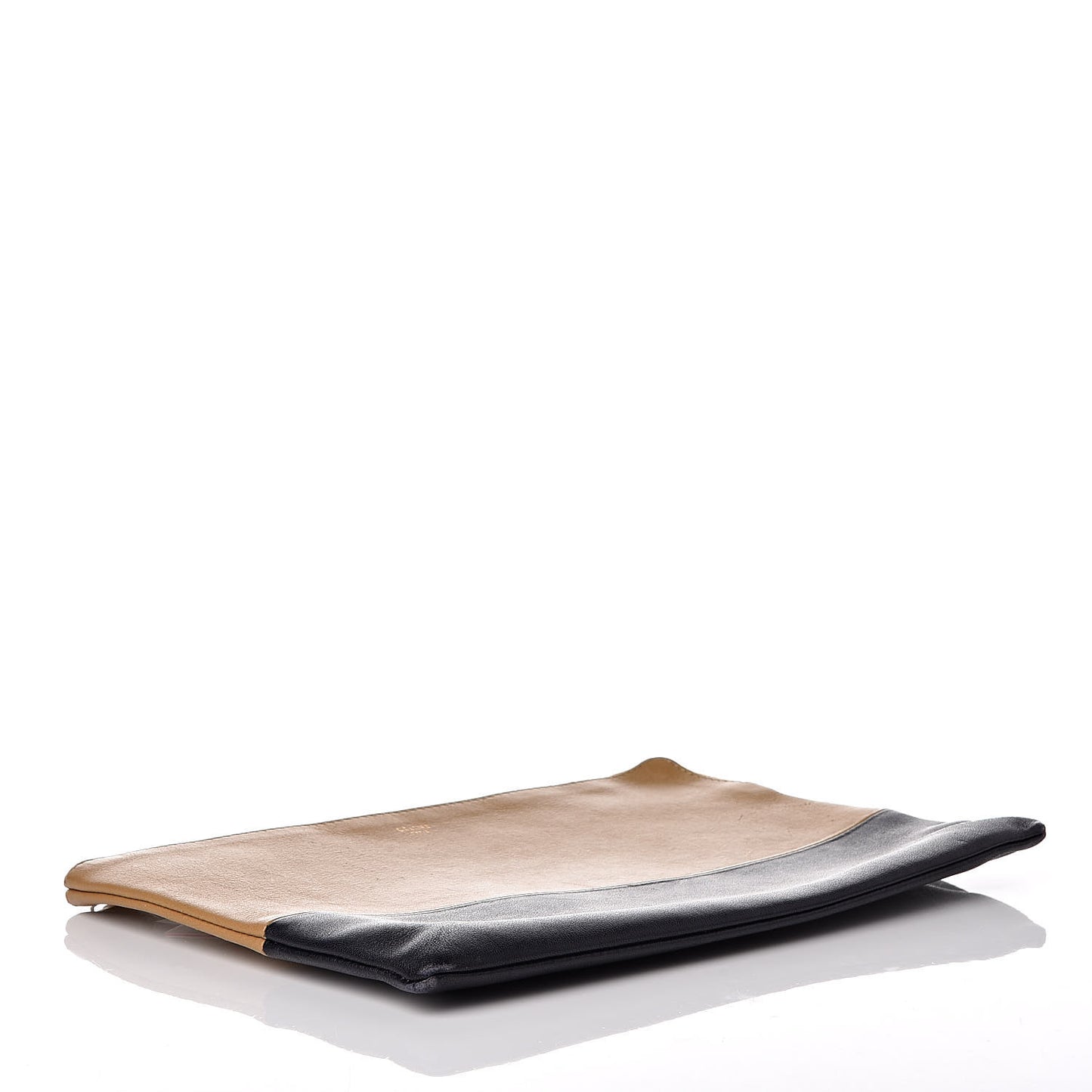 Lambskin Bi-Color Solo Clutch Pouch Nude