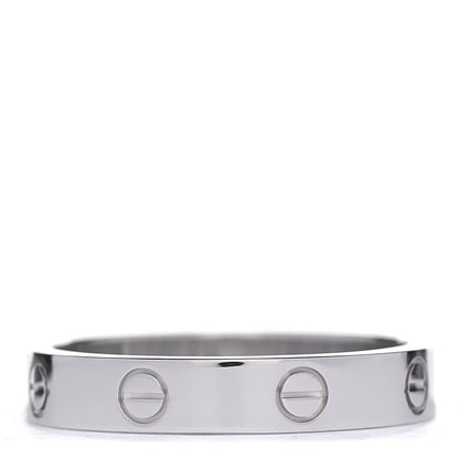Cartier 18K White Gold Diamond 4mm LOVE Wedding Band Ring 59 8.75 3 of 5