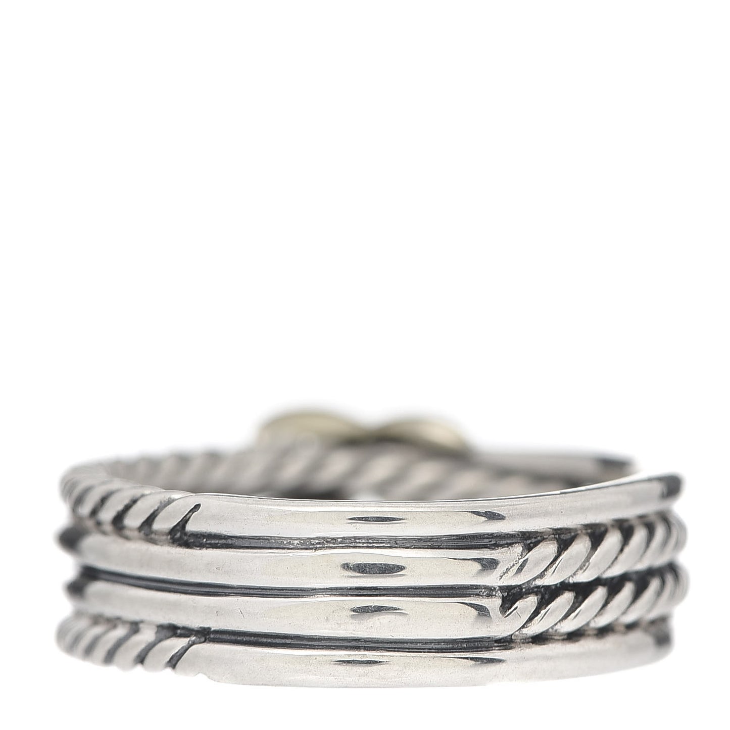 Sterling Silver 18K Yellow Gold 6mm X Crossover Ring 53 6.5