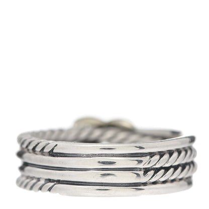 David Yurman Sterling Silver 18K Yellow Gold 6mm X Crossover Ring 53 6.5 3 of 5