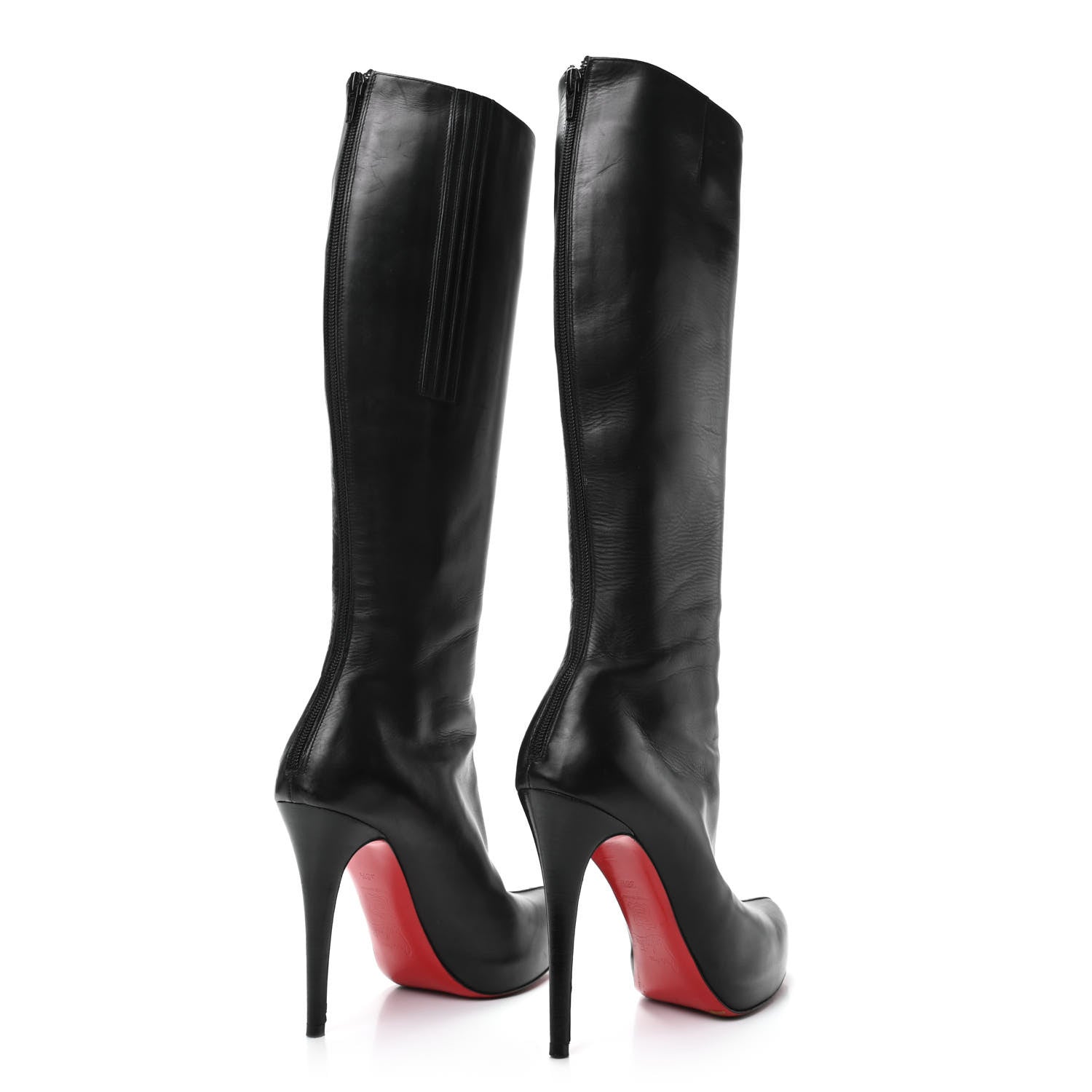 Christian Louboutin Calfskin Bianca Botta 140 Knee Boots 38.5 Black 4 of 7