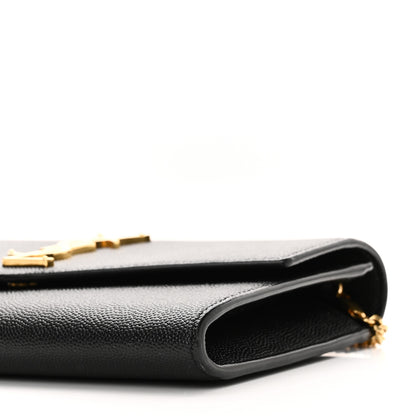 Saint Laurent Grain de Poudre Uptown Chain Wallet Black 9 of 10