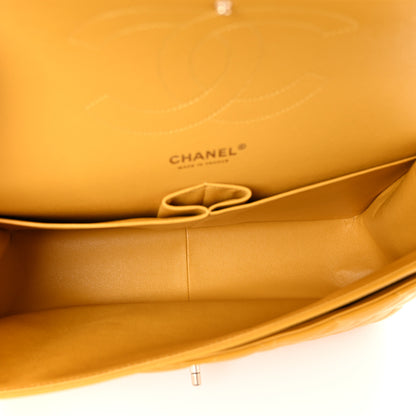 Chanel Lambskin Quilted Jumbo Double Flap Yellow 5 of 10