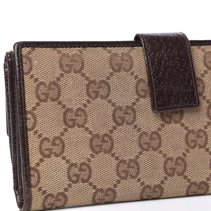 Gucci Monogram Metal Bar Continental Flap Wallet Beige Ebony Dark Brown 8 of 11