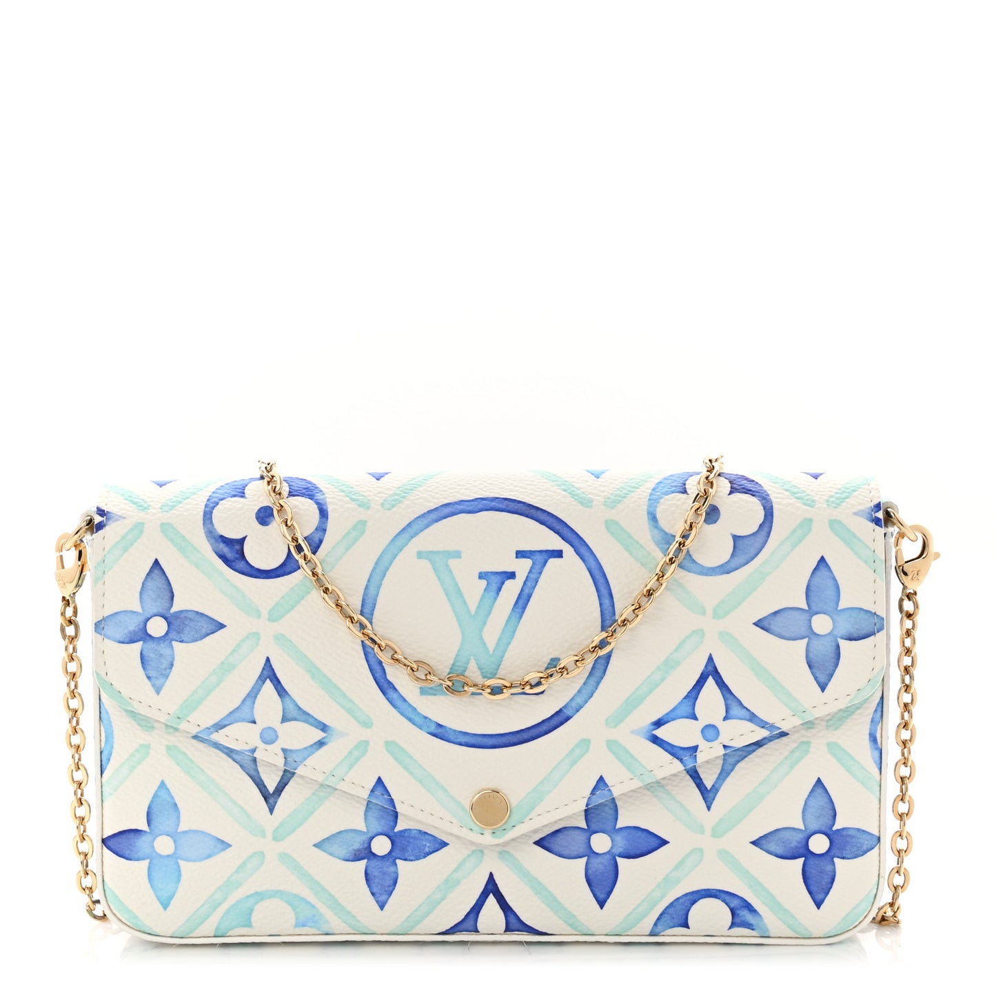 Monogram Giant By The Pool 2.0 Felicie Pochette Chain Wallet Lagoon Blue