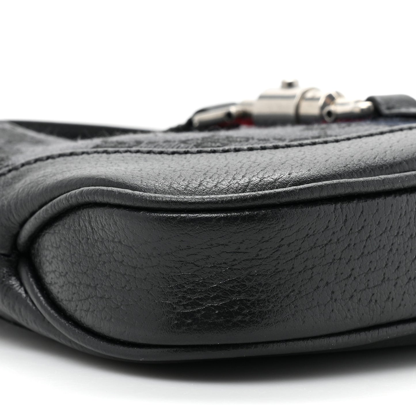 X BALENCIAGA BB Monogram Calfskin Web Mini Jackie 1961 Hobo Black