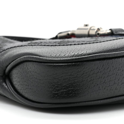 Gucci X BALENCIAGA BB Monogram Calfskin Web Mini Jackie 1961 Hobo Black 8 of 8