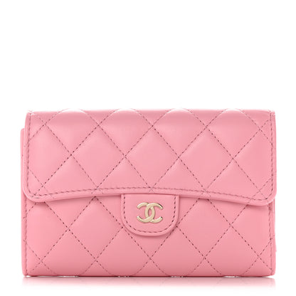 Chanel Lambskin Quilted Medium Flap Wallet Pink 1 of 8