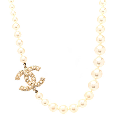 Chanel Pearl CC 100th Anniversary Necklace Light Gold 1 of 6