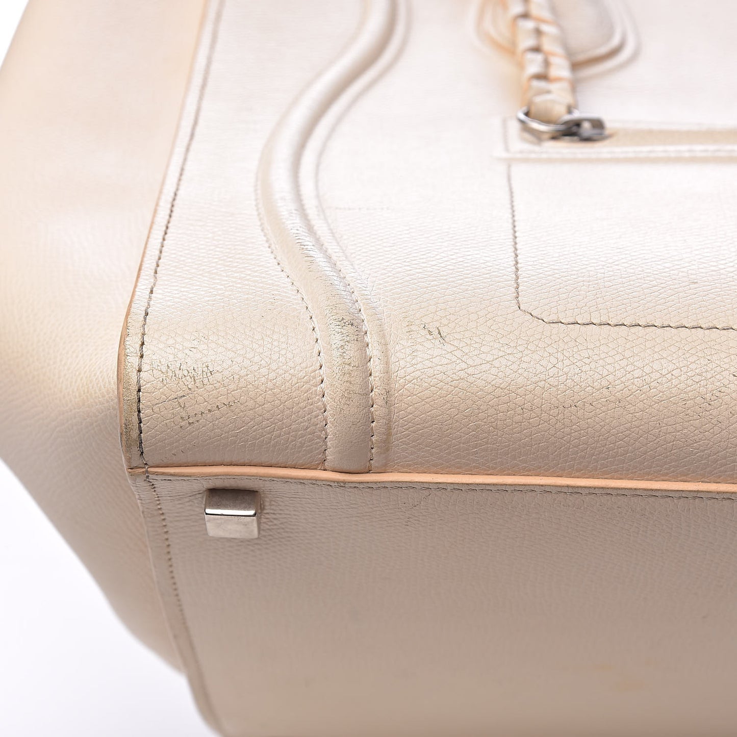 Grained Calfskin Medium Phantom Luggage Cream