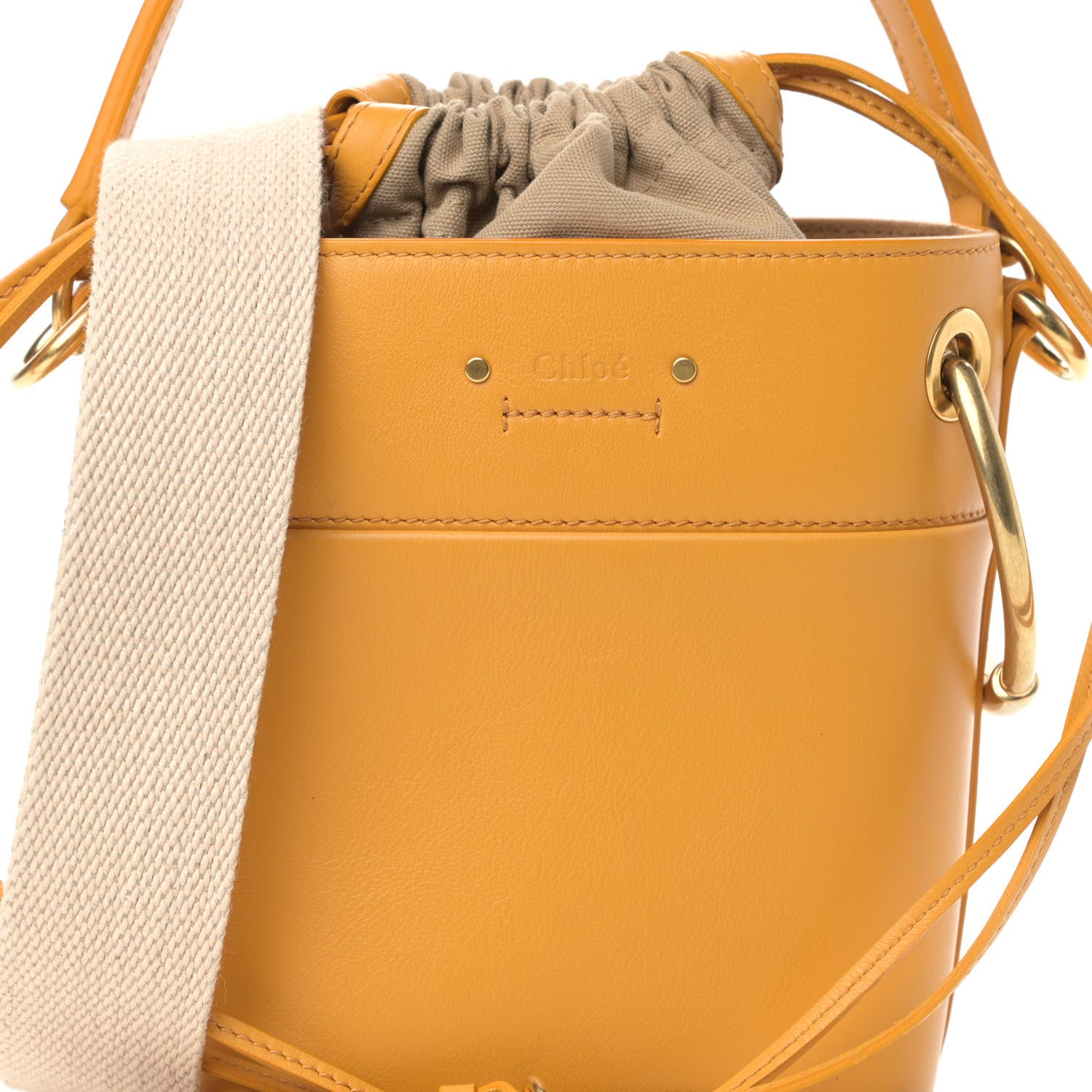 Chloe Smooth Calfskin Mini Roy Bucket Bag Burning Camel 8 of 11