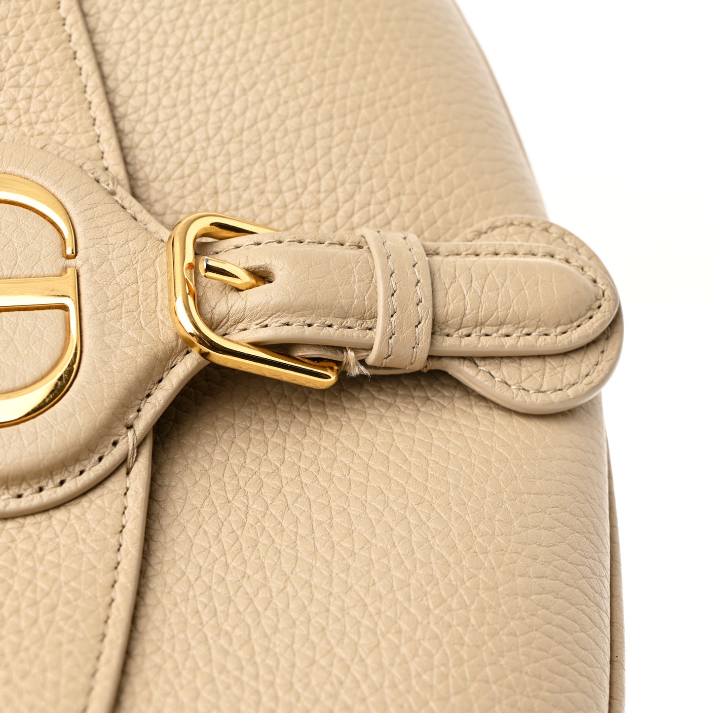 Grained Calfskin Medium Bobby Flap Beige