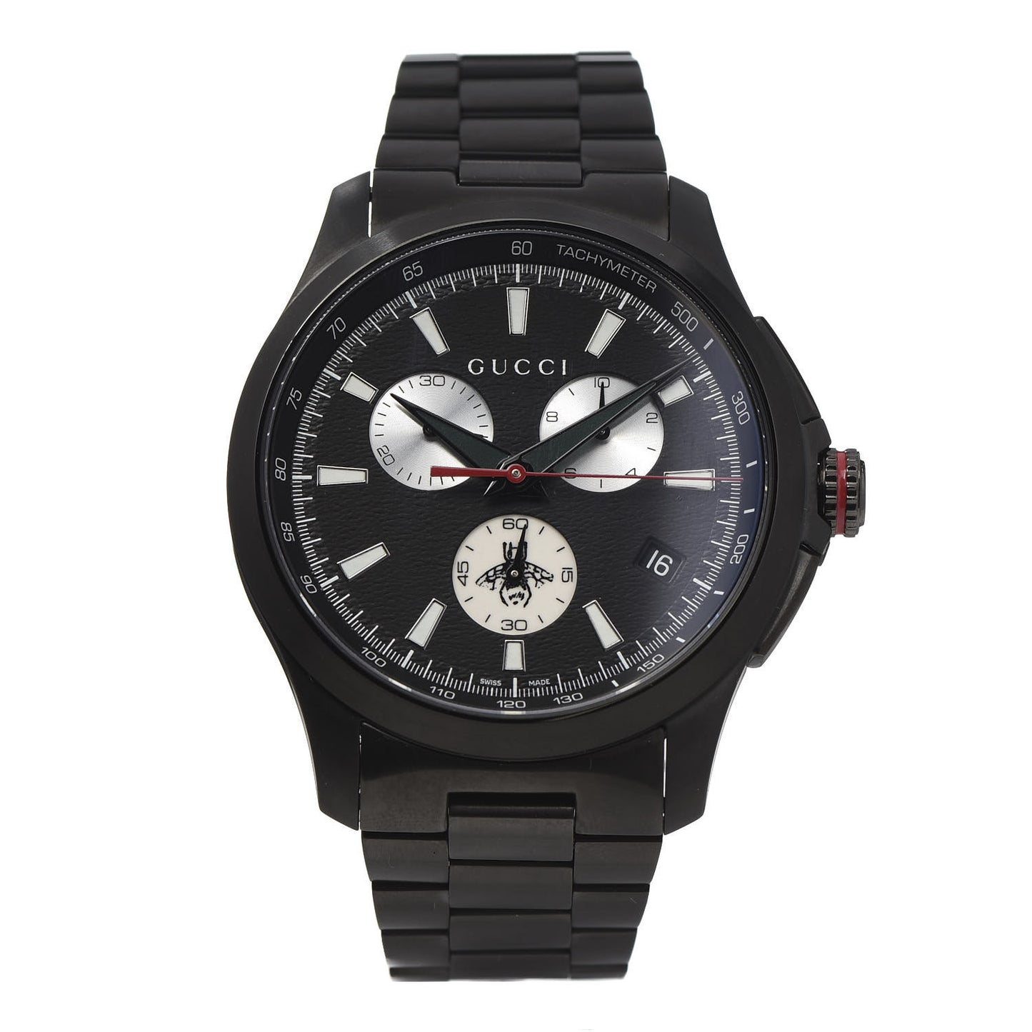 PVD Stainless Steel 44mm G-Timeless Chronograph Quartz Watch Black