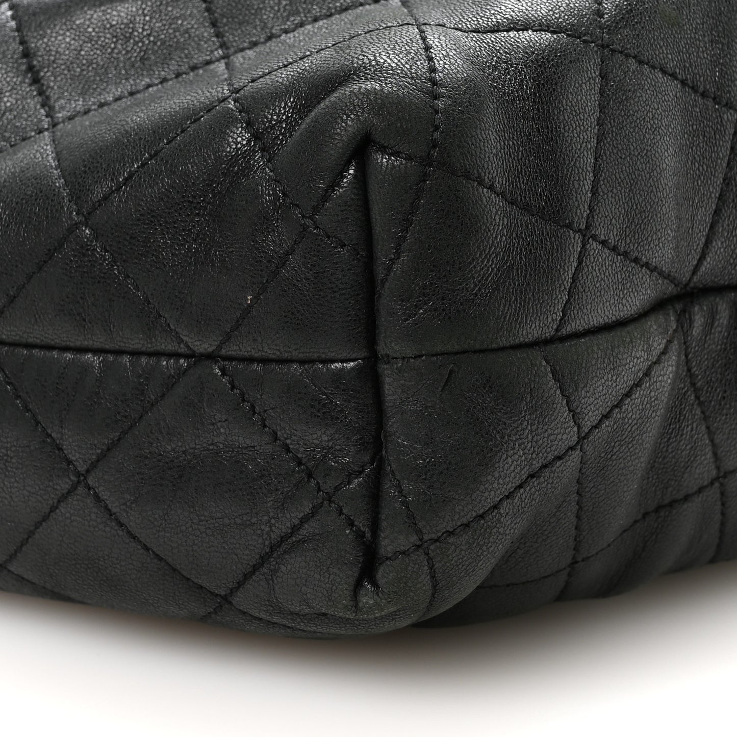 Lambskin Quilted Maxi Icare Shopping Tote Black