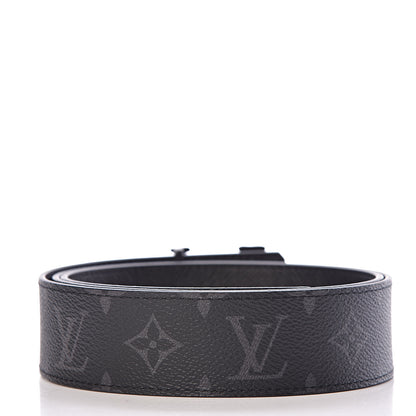 Louis Vuitton Monogram Eclipse Taigarama 40mm LV Initiales Reversible Belt 95 38 Black 3 of 6