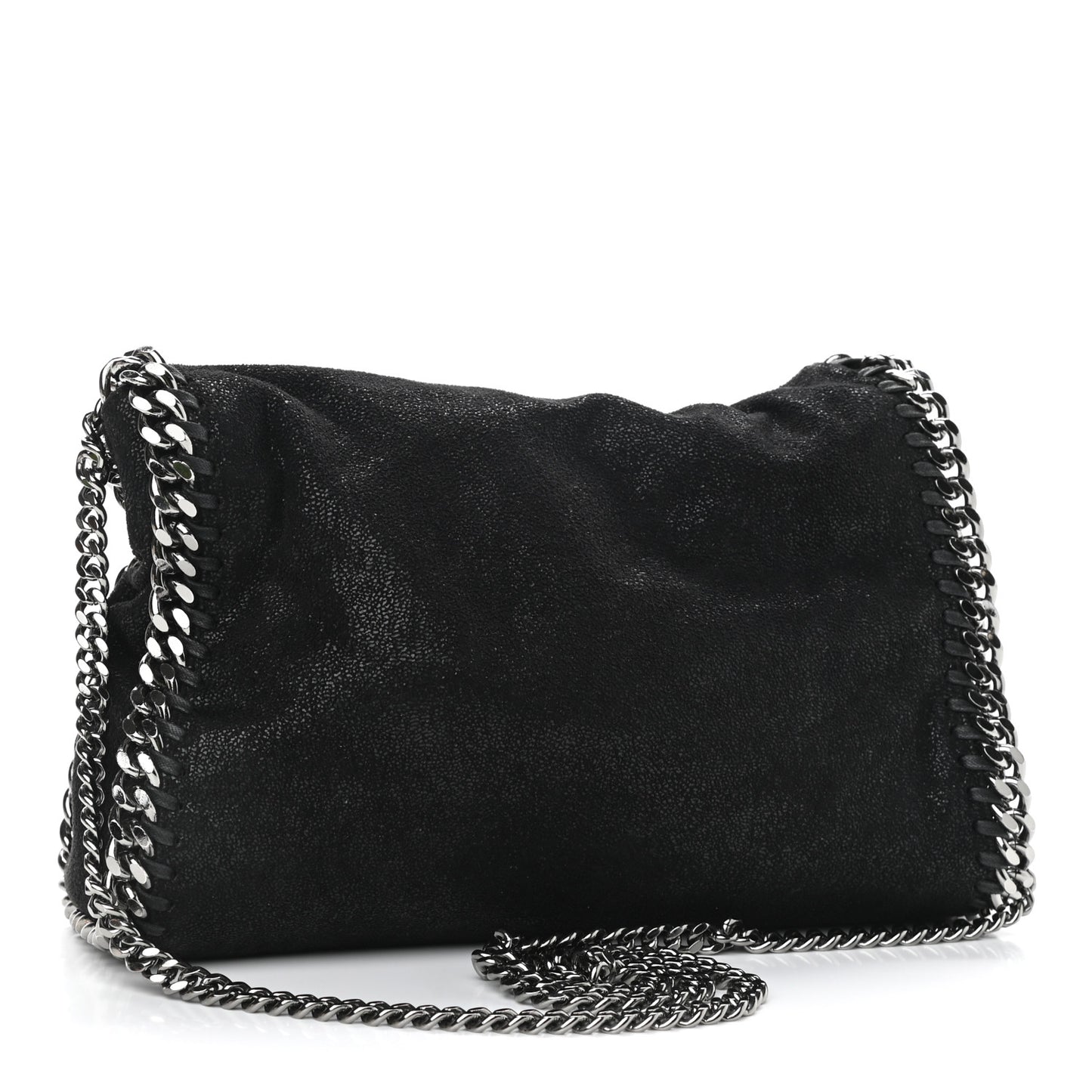 Shaggy Deer Mini Falabella Fold Over Tote Black