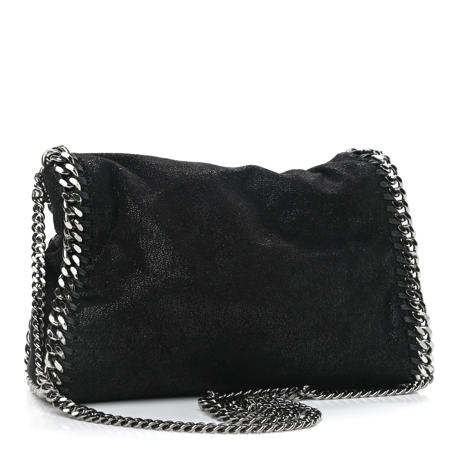 Stella McCartney Shaggy Deer Mini Falabella Fold Over Tote Black 2 of 9
