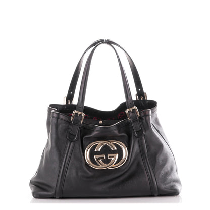 Gucci Calfskin Medium Britt Tote Black 1 of 8