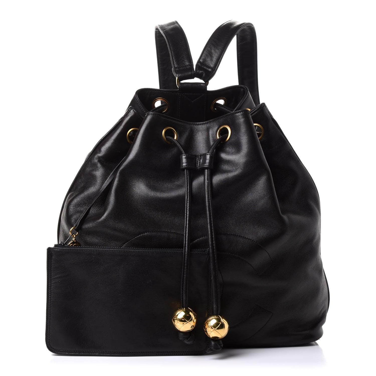 Chanel Lambskin CC Drawstring Backpack Black 1 of 10