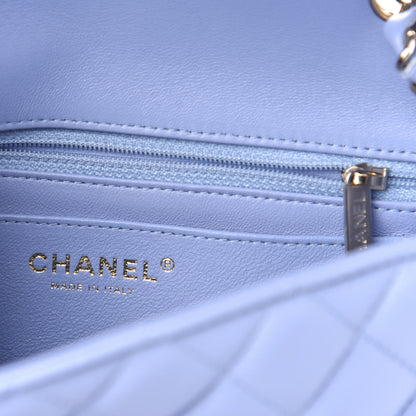 Chanel Lambskin Quilted Mini Rectangular Flap Light Blue 6 of 11