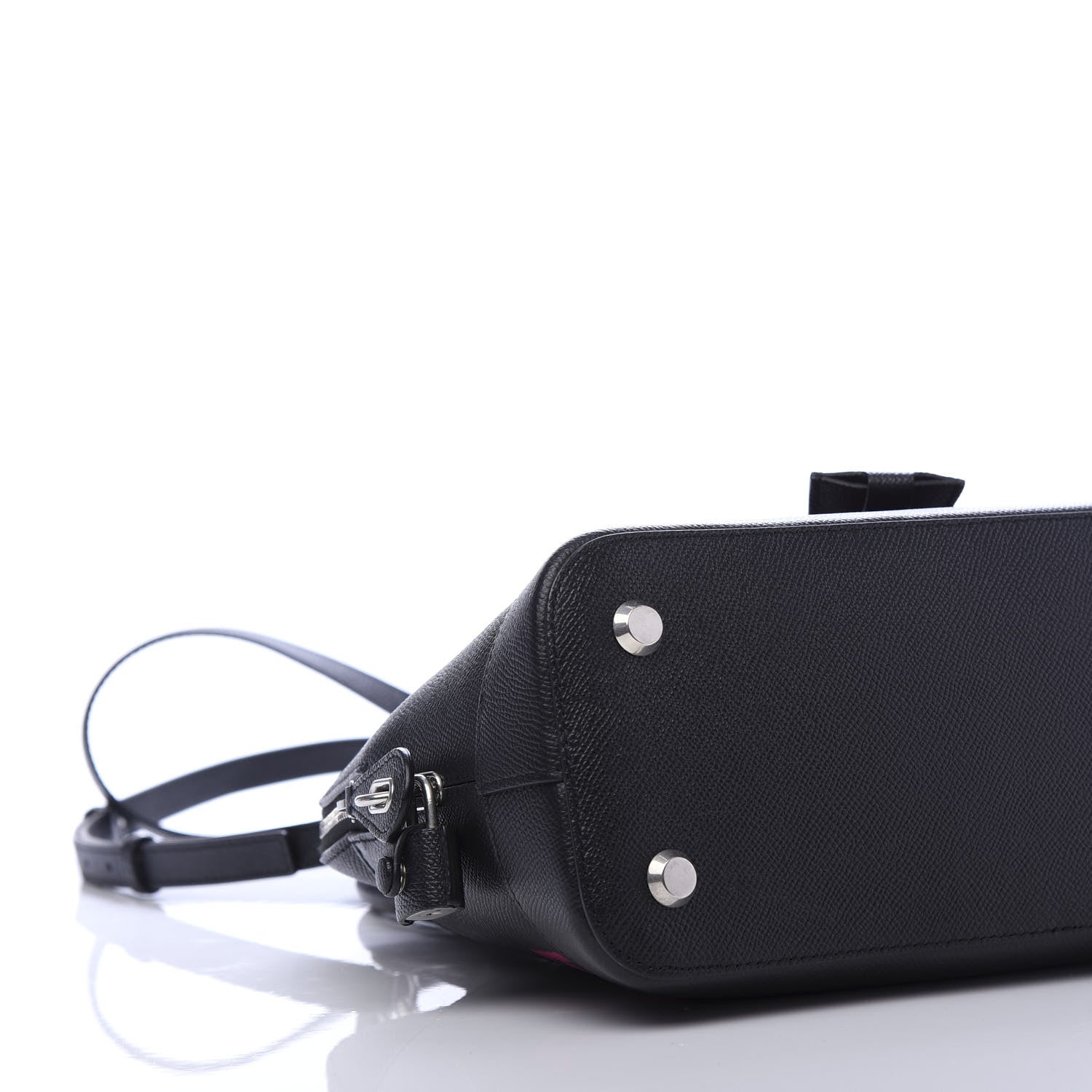 Balenciaga Signature Grained Calfskin Logo S Ville Top Handle Bag Black Rose Shocking 6 of 9