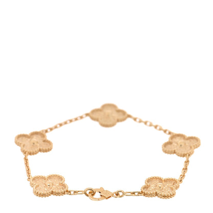 Van Cleef & Arpels 18K Yellow Gold 5 Motifs Vintage Alhambra Bracelet 2 of 4