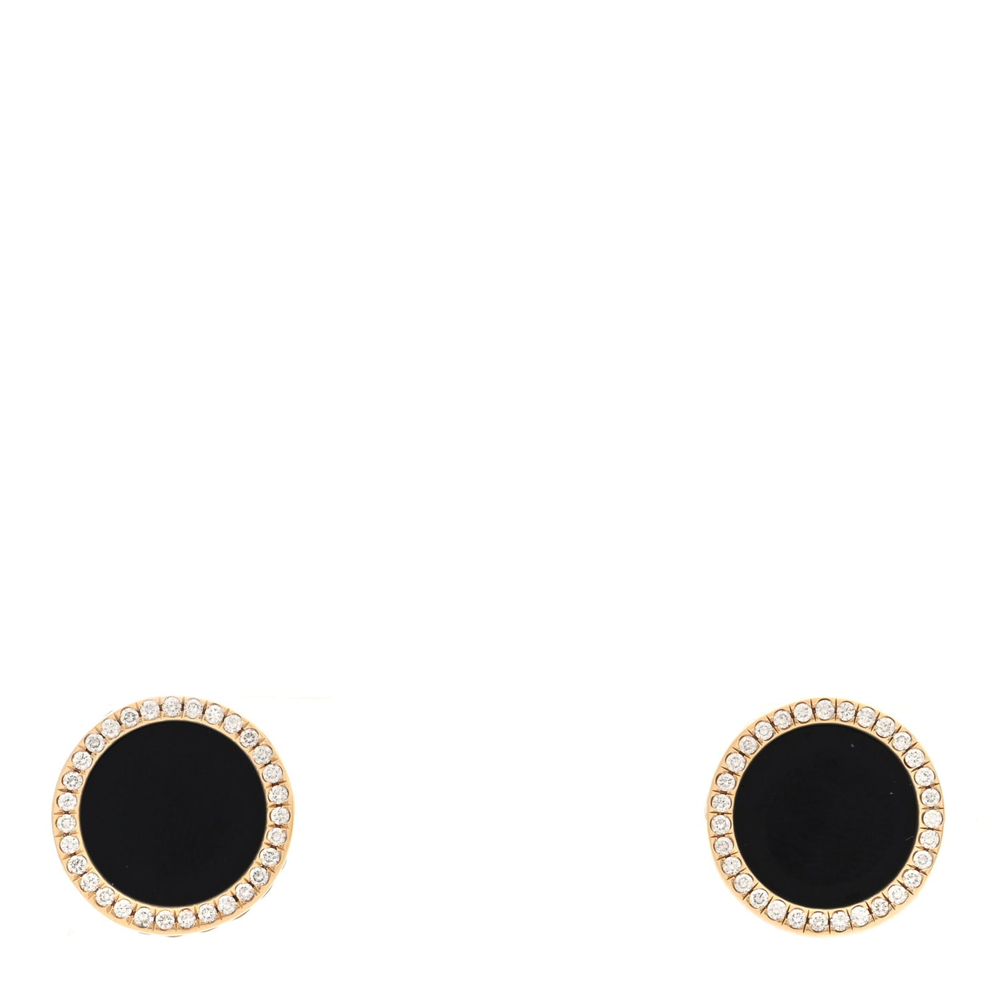 18K Yellow Gold Diamond Black Onyx DY Elements Earrings