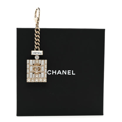 Chanel Crystal CC Perfume Key Chain Charm Gold 5 of 5