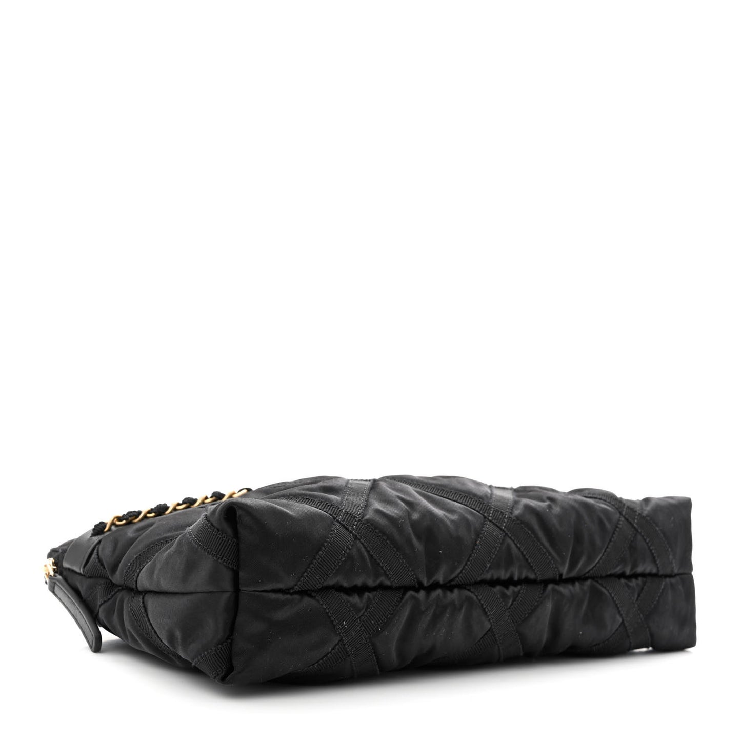 Nylon Grosgrain Large Lifestyle Pouch With Foldable Tote Black