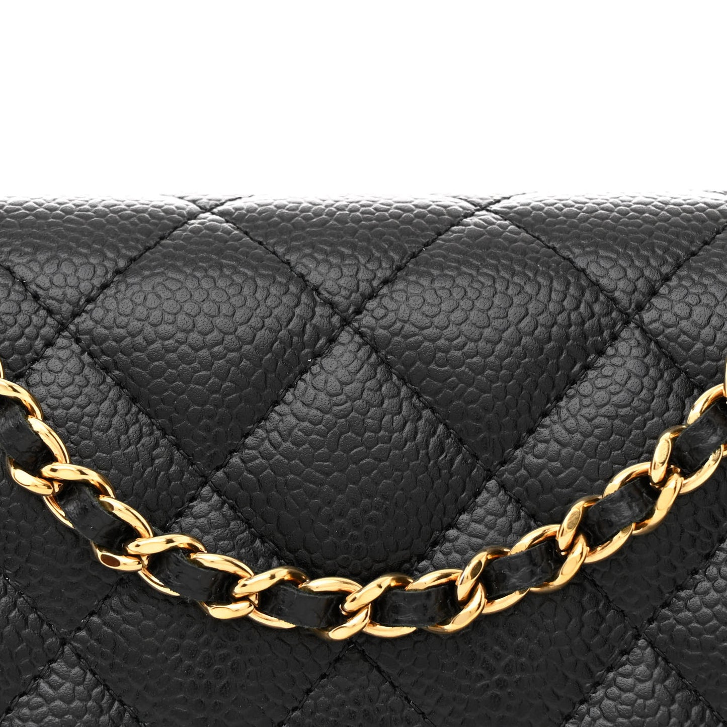 Caviar Quilted Wallet On Chain WOC Black