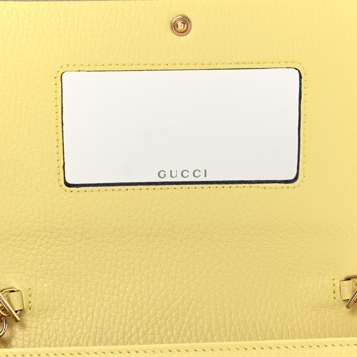 Dollar Calfskin Mini GG Marmont Chain Wallet Taupe Light Yellow